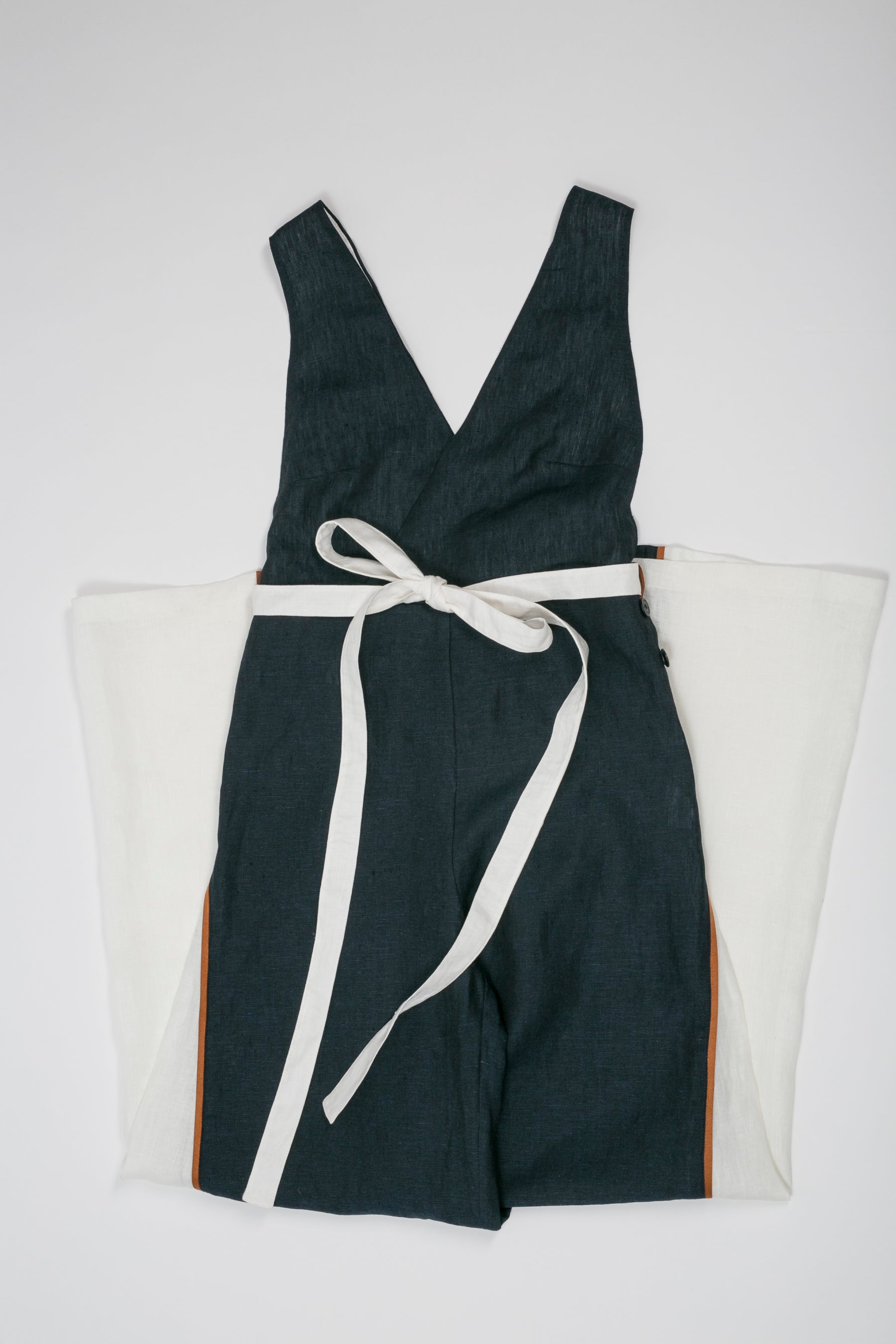 Indigo/Off-White Criss-Cross Back Jumpsuit – ROMP LE MONDE